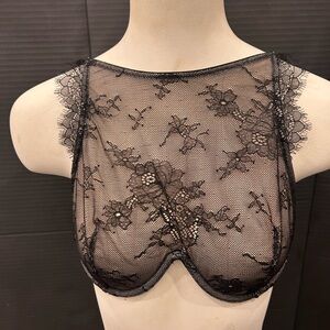 Victoria's Secret Black Floral Lace Bra